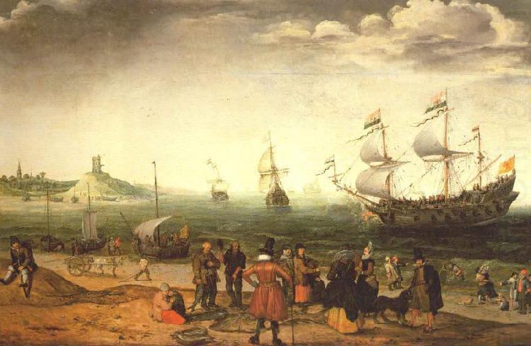 Adam Willaerts The painting Coastal Landscape with Ships by the Dutch painter Adam Willaerts china oil painting image